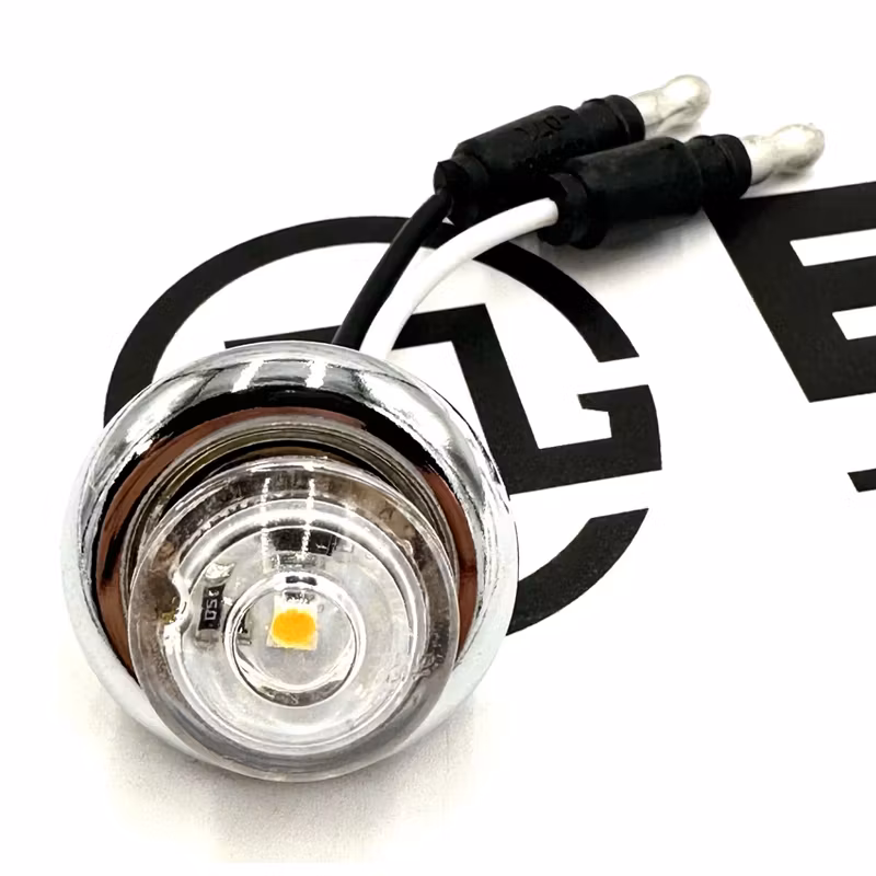 0.75in Round Amber Clear Lens LED with Bezel Light Kit P201713