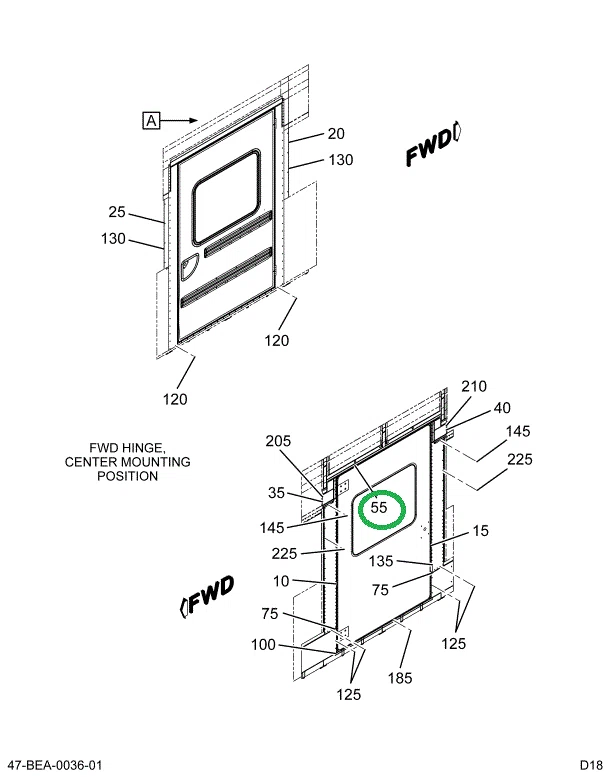 2211399C1 Cover, Lift Door W/dome Light