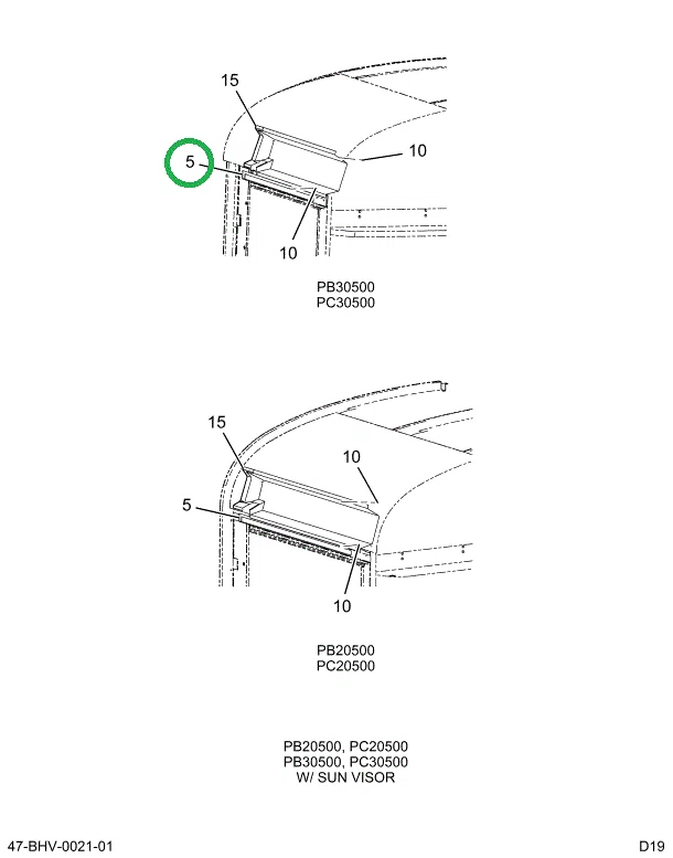2220388C1 Support, Light Bar, W/ Visor,