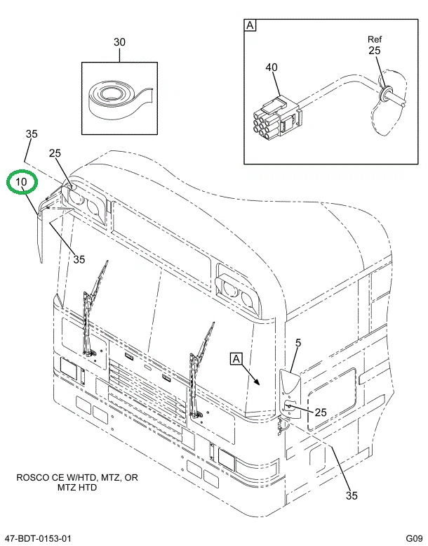 2230197C92 MIRROR ASSY OPEN VIEW R MOTOR