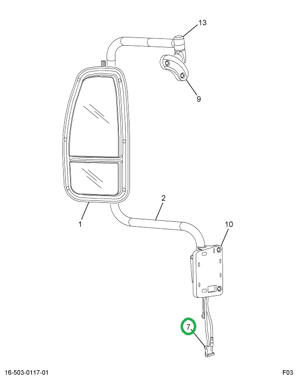 2503965C91 HARNESS MIRROR HTD/MTRZD W/CB