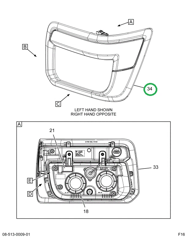 2515409C91 LIGHT,HEAD, LH