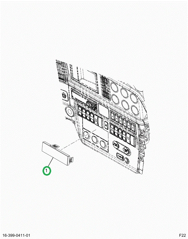 2517317C1 PANEL,1 SWITCH CUT OUT