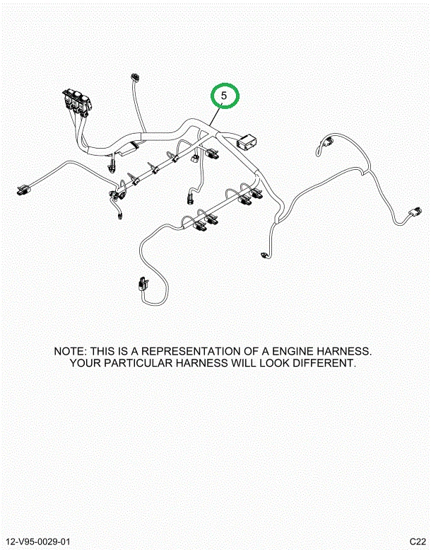 2520792C91 Harness, Lt Isx Engine, Vertic