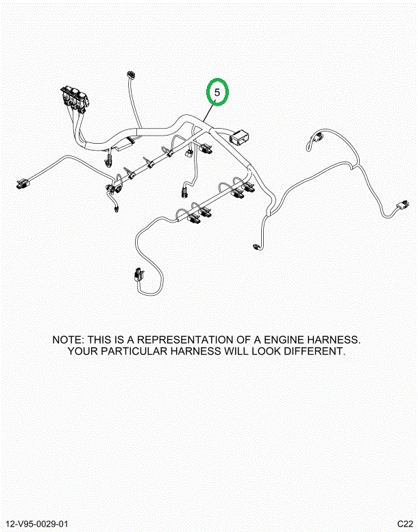 2520829C91 Harness, Lt Isx Engine, Vertic