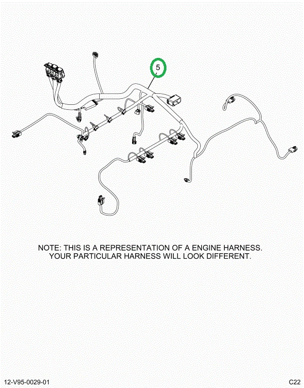 2520830C91 Harness, Lt Isx Engine, Vertic