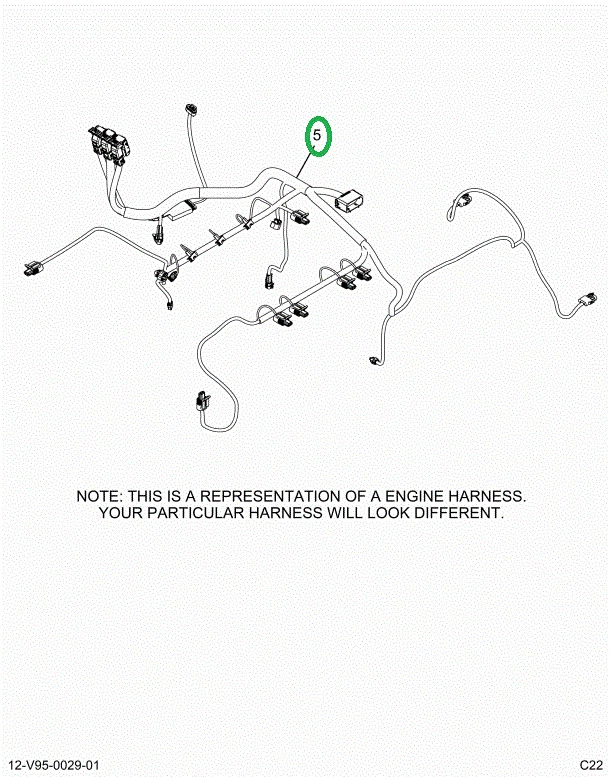 2520836C91 Harness, Lt Isx Engine, Vertic
