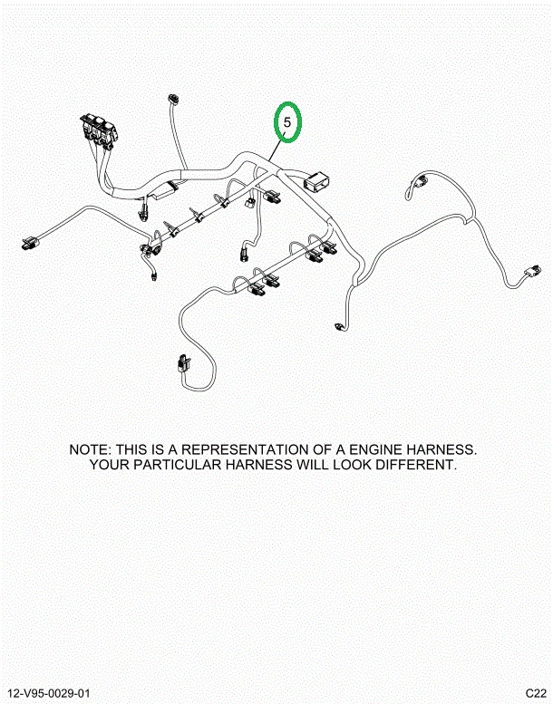 2520842C91 Harness, Lt Isx Engine, Vertic