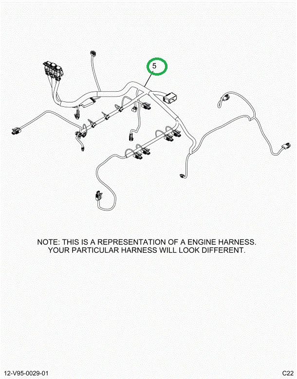 2520858C91 Harness, A26 Engine, Vertical