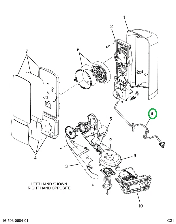 2522122C1 Harness, Mirror, Remote, Heate