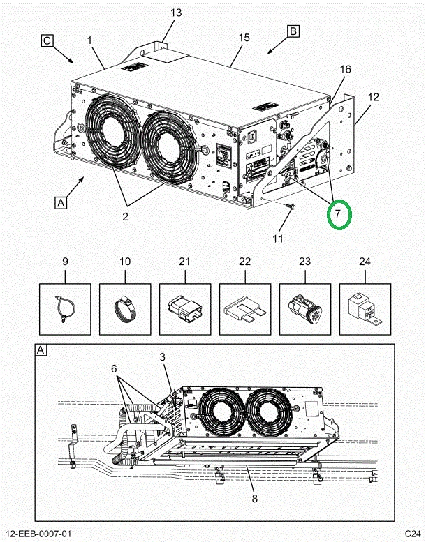 2523350C91 Heater Includes Ground Cable,