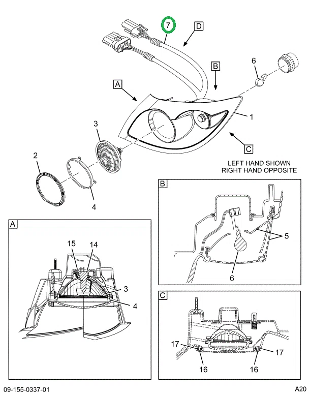 2589892C92 HARNESS HDLT PART OF HDLT ASM