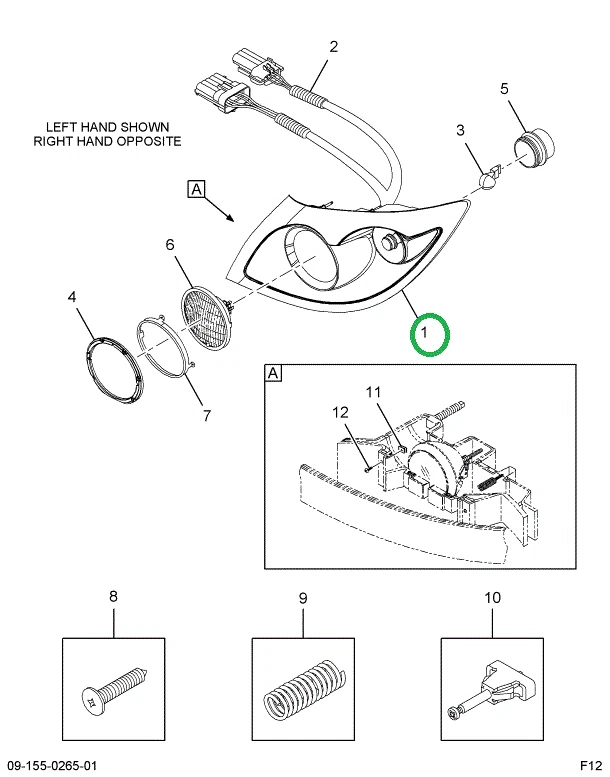 2589894C1 BEZEL HEAD LIGHT RH