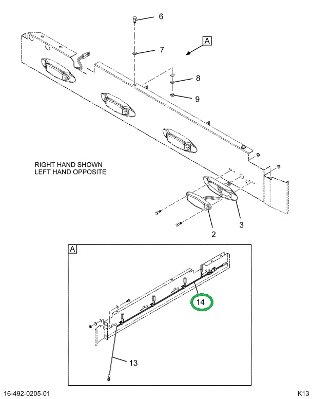 2590120C91 Harness, Elect, Led Light, 1,