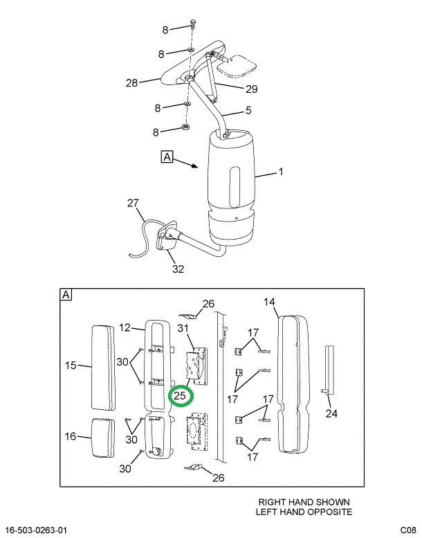 2592422C1 SWITCH,CONTROL ASSY MIRROR ACT