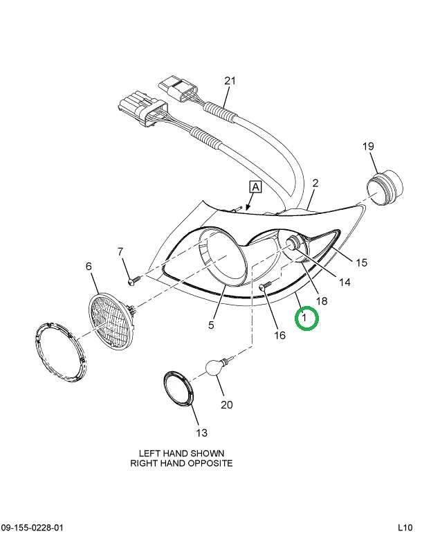 2596994C1 Bezel, Bare Head Light Right