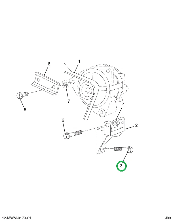 2597498C1 Screw, Mounting Alternator Y