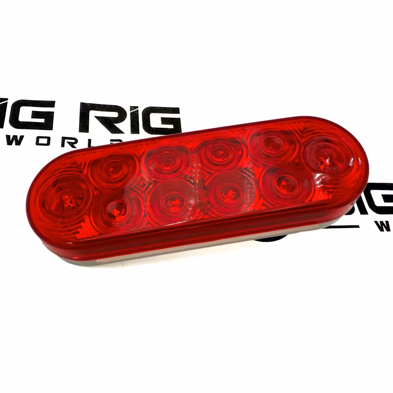 LED Signal Stat S/T/T 60 Series Oval 10 Diode Lamp, Red 6058