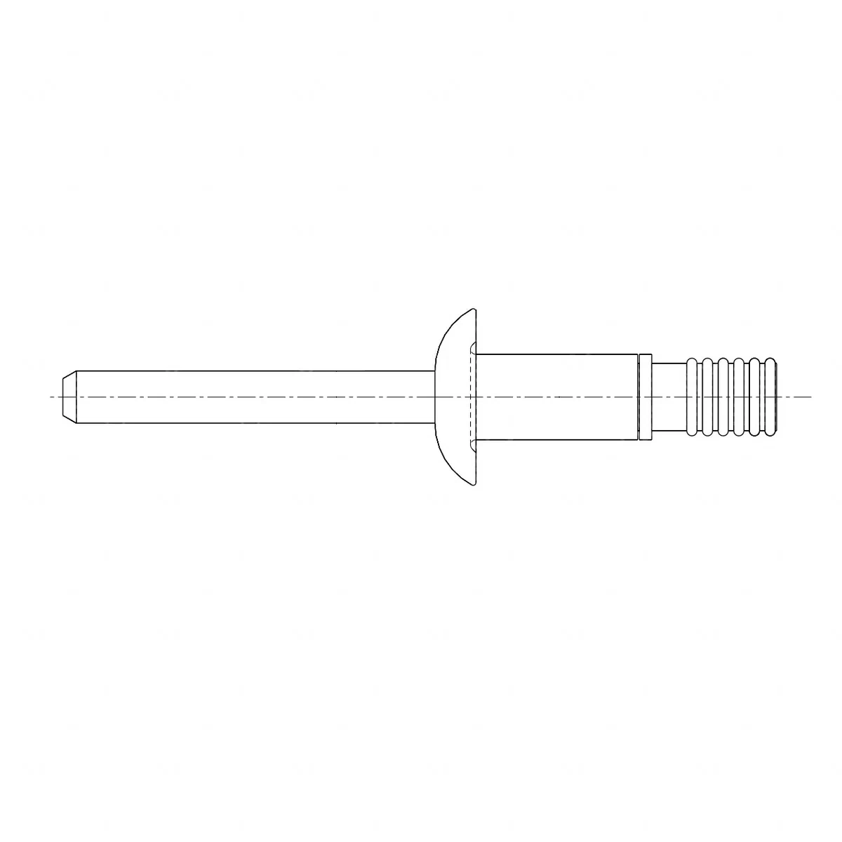 TBB 172612 BLIND RIVET, 5/16IN MAGNA-BULB, DOUBLE L